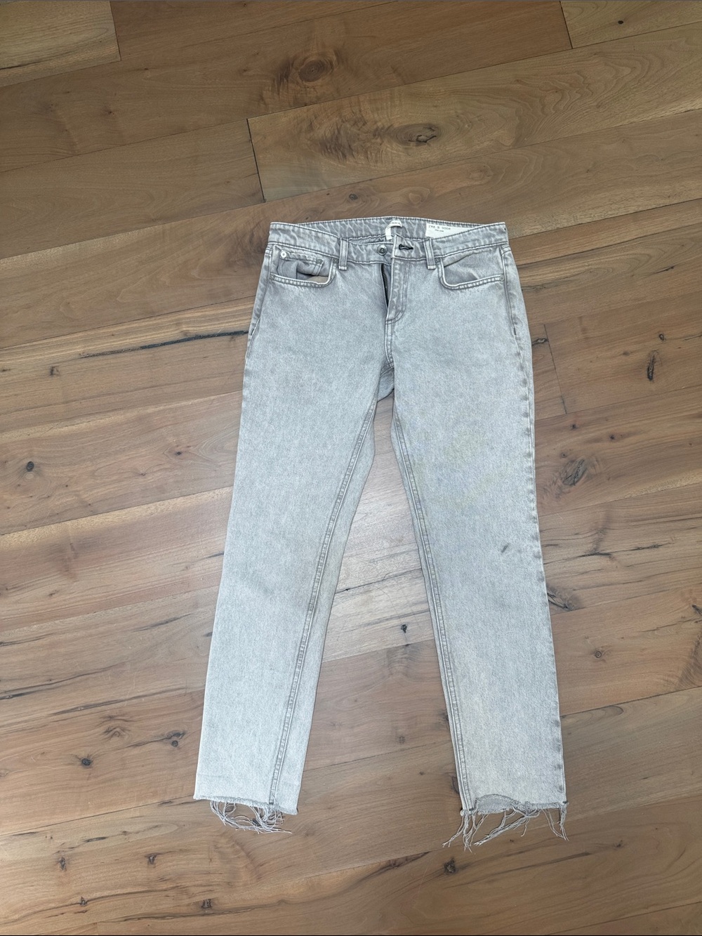 rag & bone Light Gray Straight Leg Jeans